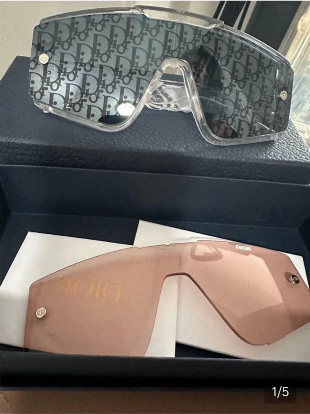 Christian Dior Diorxtrem MU Mask Sunglasses Crystal Smoke NWT